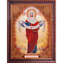 "Покров Пресвятой Богородицы" 20*30см арт.111LP Картина стразами на подрамнике частичная выкладка