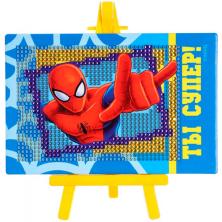 Картина стразами "Ты супер! Человек-паук" 10*15см арт.1823822 частичная выкладка