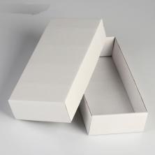 Коробка крафт (гофра) с крышкой 24*11,5*4,5см арт.4138425 белый