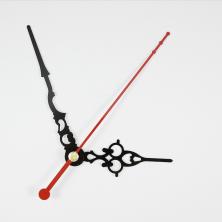 Стрелки для часовых механизмов (часовая/минутная/секундная) 68/98/107мм (черный/красный)