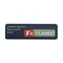 Нашивка под кожу "FS Classic" 36*10мм арт.912 черный/микс