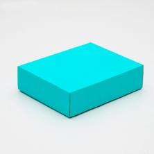 Коробка крафт (гофра) с крышкой 20*15,5*5см арт.4589005 голубой